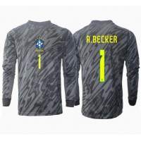 Camiseta Brasil Alisson Becker #1 Portero Segunda Equipación Replica Copa America 2024 mangas largas